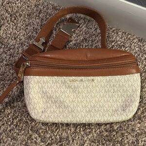 Michael Kors Brown and Cream Crossbody Bag